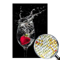 Goblen de diamante cu cristale strălucitoare - Cocktail de căpșuni EZ 333012