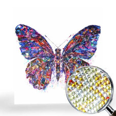 Goblen de diamante cu cristale strălucitoare - Fluture colorat EZ 333090