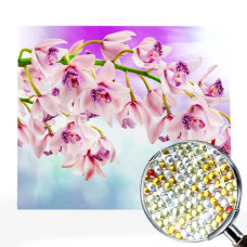 Goblen de diamante cu cristale strălucitoare - Orhidee EZ 333095