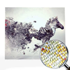 Goblen de diamante cu cristale strălucitoare - Abstracție cu cai EZ 333096