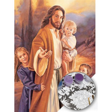 Isus cu copiii - Pictura pe numere ZG 0856