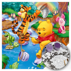  Pictura pe numere - Winnie the Pooh pescuind ZP 289