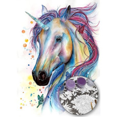 Pictura pe numere  - Un unicorn ZE 3558