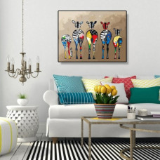 Zebre colorate - Pictura pe numere ZG 0601