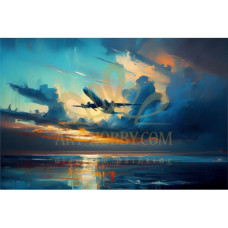 Avion peste mare - Pictura pe numere ZG 10059