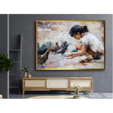  Pictura pe numere - Fata cu porumbei ZG 10266