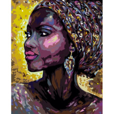  Pictura pe numere - O femeie africană frumoasă ZG 10294
