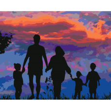  Pictura pe numere -  Lesire in familie ZE 3780