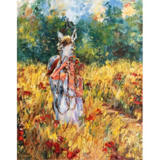  Pictura pe numere - Fata cu cai ZG 0500