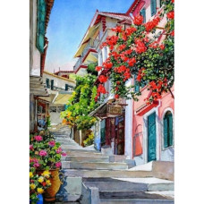  Pictura pe numere - O stradă înflorită ZE 6585