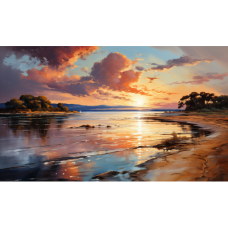 Apus de soare la mare - Pictura pe numere ZG 10768