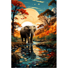  Pictura pe numere - Un elefant ZG 10833