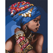  Pictura pe numere - Frumoasă femeie africană ZG 10867