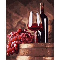  Pictura pe numere - Natura moartă cu vin și struguri ZG 10904